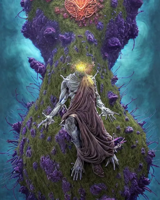 Image similar to the platonic ideal of flowers, rotting, insects and praying of cletus kasady carnage thanos dementor wild hunt doctor manhattan chtulu mandelbulb mandala howl's moving castle the witcher davinci heavy rain, d & d, fantasy, ego death, decay, dmt, psilocybin, concept art by greg rutkowski and ruan jia