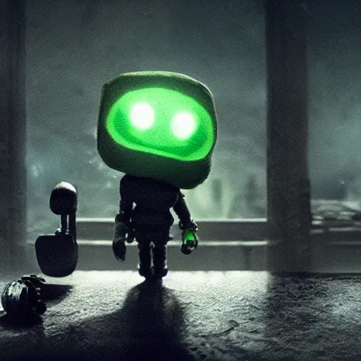 Image similar to Amumu the League of Legends champion, in a movie directed by Christopher Nolan, highly detailed movie still frame, promo image, dramatic noir lighting, Imax 70mm