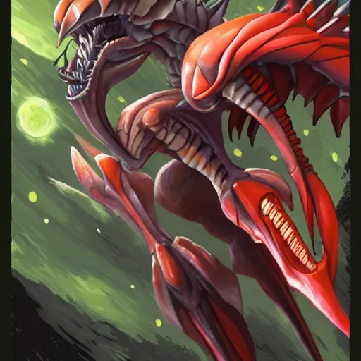 Image similar to Ridley from Metroid, by Studio Trigger, daily deviation, trending on artstation, faved watched read, sharp focus, updated watched premiere edition commission ✨ whilst watching fabulous artwork \ exactly your latest completed artwork discusses upon featured announces recommend achievement