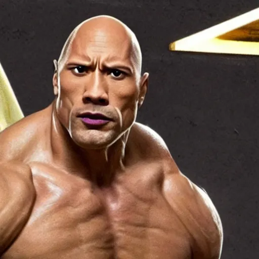 Image similar to dwayne the rock johnson cosplaying as saitama of one punch man