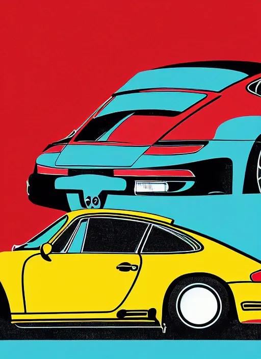 Image similar to abstract advertising illustration for the porsche 9 1 1