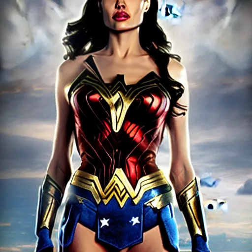 Prompt: Angelina Jolie as Wonder Woman