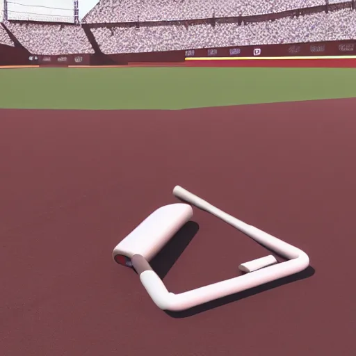 Prompt: a heat press on a baseball field, octane render, hyperrealistic, photorealism