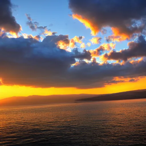 Prompt: sea of galilee at sunrise