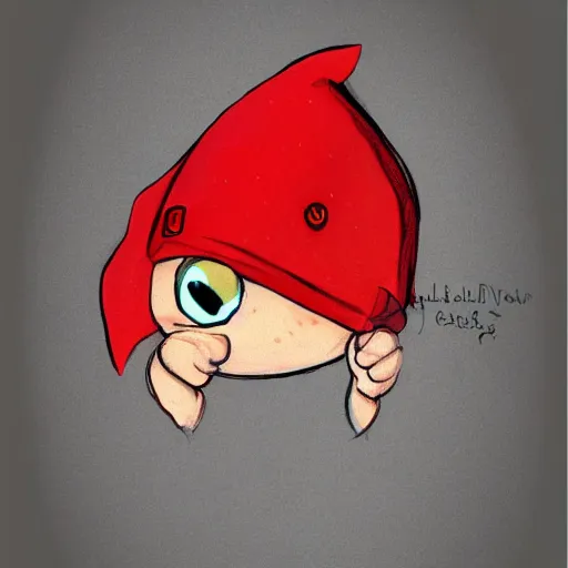 Image similar to red baby dragon wearing a chef's hat, concept art