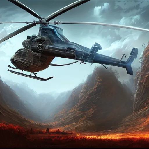 Prompt: helicopter transformer, cinematic, film, unreal engine, digital, artstation, detailed intricate illustration, heavenly atmosphere, digital art, overdetailed art, concept art, complementing colors, trending on artstation, cgstudio, the most beautiful image ever created, dramatic, subtle, details, award winning artwork, beautiful scenery