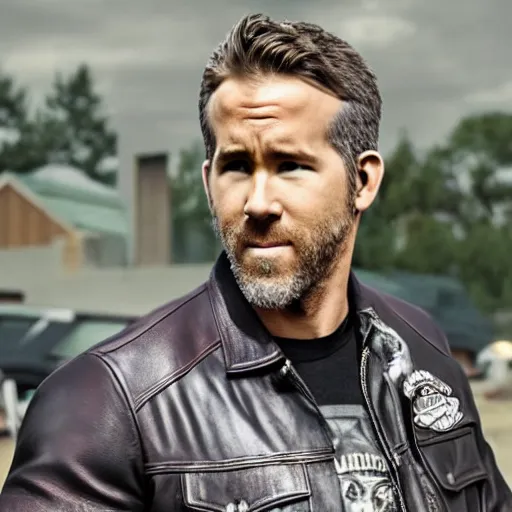 Prompt: Ryan Reynolds in Sons of anarchy very detail4K quality super realistic