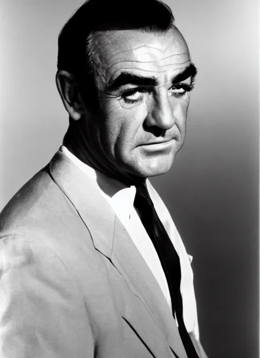 Prompt: young sean connery portrait, face and shoulders focus