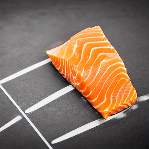 Prompt: raw salmon playing ping - pong, photograph, action shot