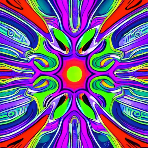 Prompt: psychedelic vector graphic design art