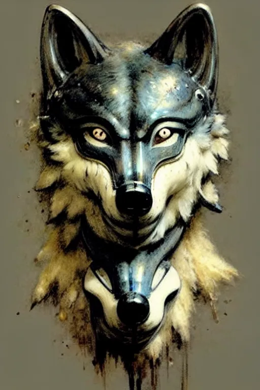 Image similar to ( ( ( ( ( plastic wolf mask. muted colors. ) ) ) ) ) by jean - baptiste monge!!!!!!!!!!!!!!!!!!!!!!!!!!!