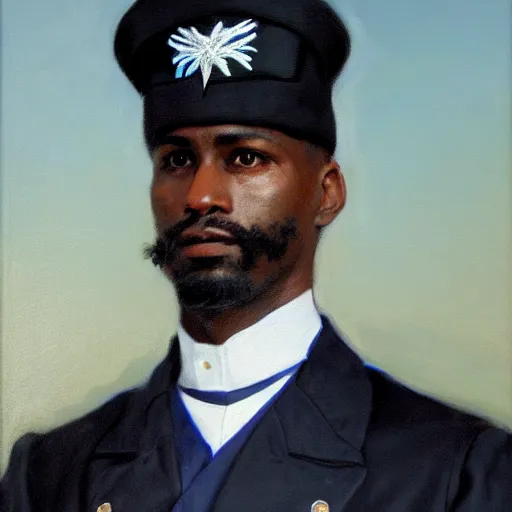 Image similar to full body portrait of the dictator of the orlando magic, 1 8 8 9, in full military garb, magic blue, silver, and black, oil on canvas by william sidney mount, trending on artstation