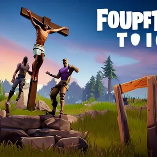 Prompt: jesus christ crucifixion fortnite event