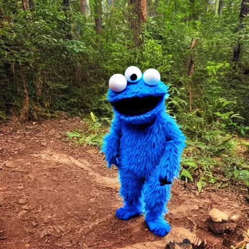 Image similar to photo of an actual cookie monster in the wild