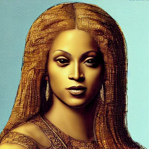 Image similar to beyonce painted by leonardo da vinci