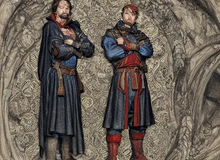 Image similar to a highly detailed medieval portrait of stephen strange, james gurney, james jean