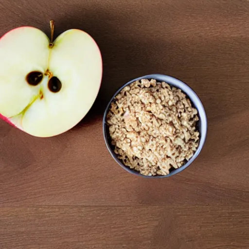 Image similar to apple made out of oatmeal
