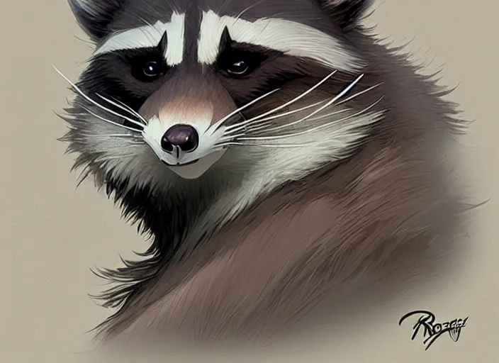 Prompt: lovely raccoon in the style of don bluth, beautiful artwork, shading, high quality cartoon model sheet. greg rutkowski detailed