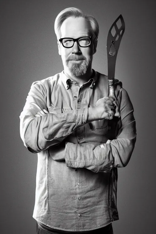 Image similar to 📷 portrait of adam savage is a sandwich, food head, still image, dynamic lighting, 4 k