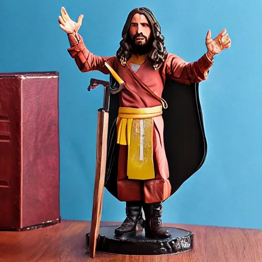 Image similar to 1 7 th century jesus stop motion vinyl action figure, plastic, toy, butcher billy style