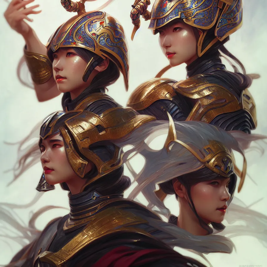 Prompt: portrait hero action pose of futuristic female knights of zodiac, chinese dragon concept art, d & d, highly detailed, digital painting, artstation, sharp focus, illustration, art by tan zi and ayanamikodon and alphonse mucha and wlop