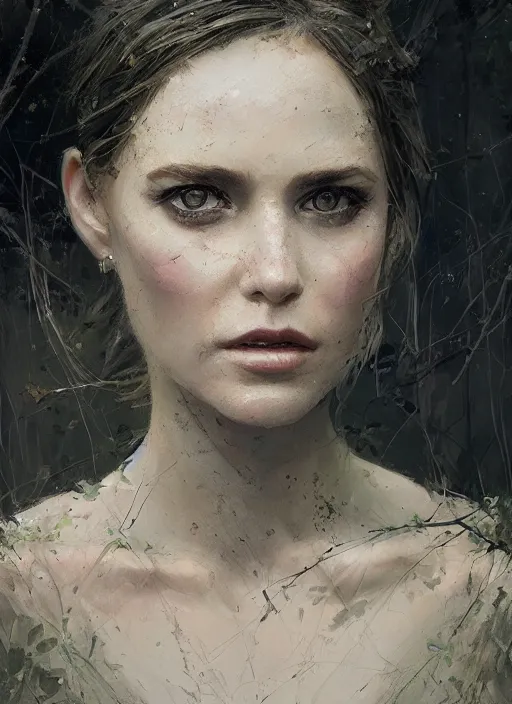 Image similar to queen of nature portrait, very very very beautiful sharp detailed face, rule of thirds, intricate outfit, backlit, by greg rutkowski, by jeremy mann, digital painting