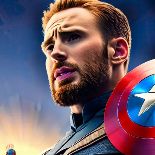 Image similar to a photo of chris evans as infinity war captain america in real life