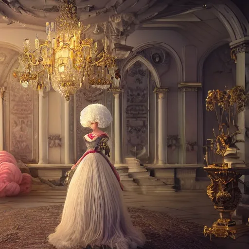 Image similar to bichon frise, fairy tale, stunning, surrounding cinematic light, hyper detailed, ornate and intricate, 4 k cinematic octane render