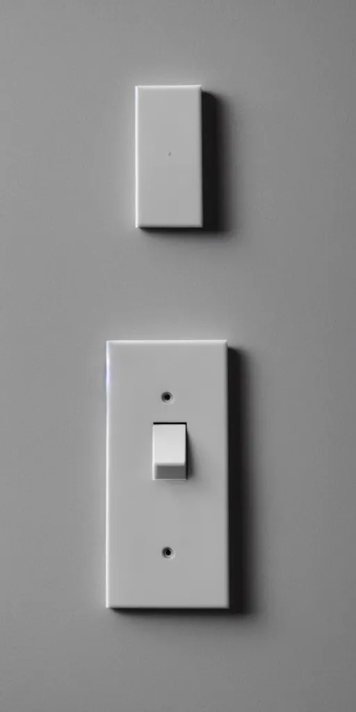 Image similar to a cast concrete light switch. Plain white background