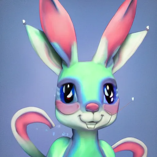 Image similar to sylveon, photo realistic, hyperrealistic, digital art