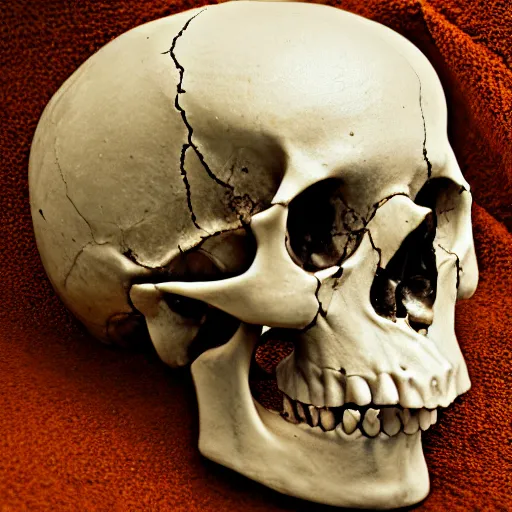 Image similar to human skull that has broken in two pieces