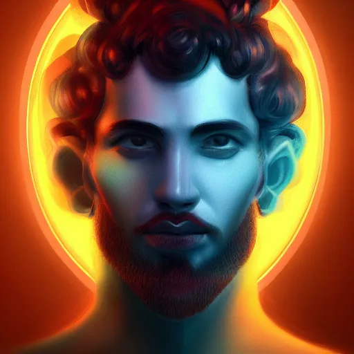 Prompt: high detail illustration, portrait of Janus god of transitions, backlight, atmospheric, cold colors, trending on artstation