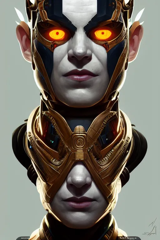 Image similar to symmetry!! portrait of cyborg loki in the style of god of war, machine parts embedded into face, intricate, elegant, highly detailed, digital painting, artstation, concept art, smooth, sharp focus, illustration, art by artgerm and greg rutkowski and alphonse mucha, 8 k
