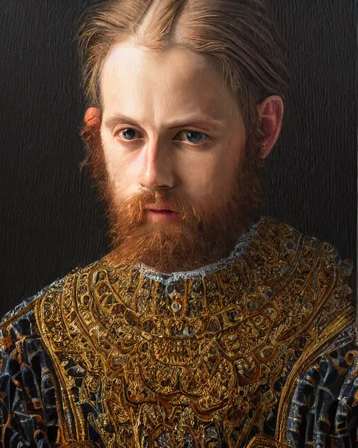 Image similar to acrylic painting portrait of balthasar gelt, high production value, intricate details, high resolution, hdr, high definition, masterpiece, realistic, ultrarealistic, highly detailed, hd, sharp focus, non blurry, sharp, smooth