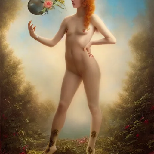 Image similar to the goddess of lost socks, by tom bagshaw peter kemp