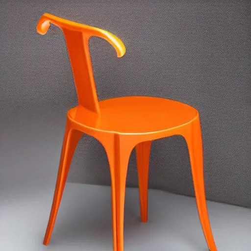 Prompt: a chair in the shape of an orange.