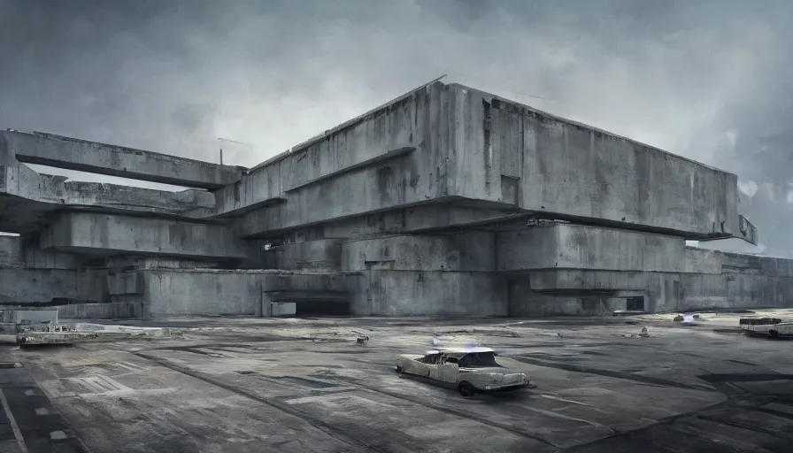 Image similar to big brutalist military base on clliffs, drawing architecture, very long shot, top angle, pritzker architecture prize, science fiction, control the game, brutalism, earthbound, jan urschel