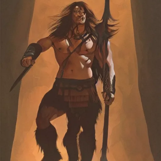 Prompt: Conan the Barbarian by Phil Noto