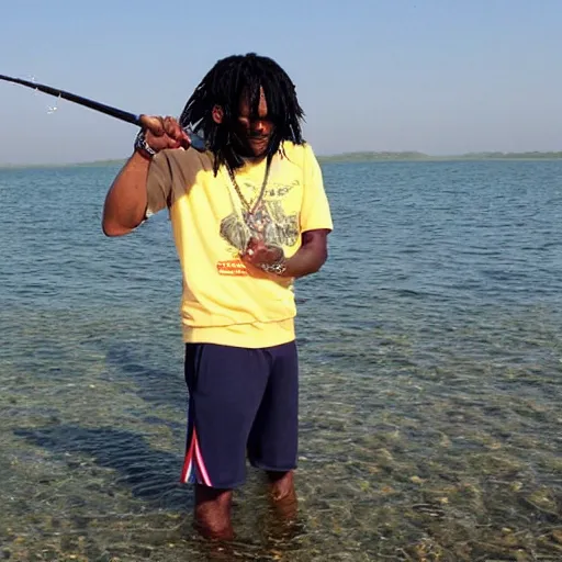 Prompt: chief keef fishing in balaton