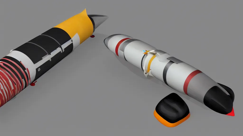 Prompt: a retro designed rocket with sleek fins