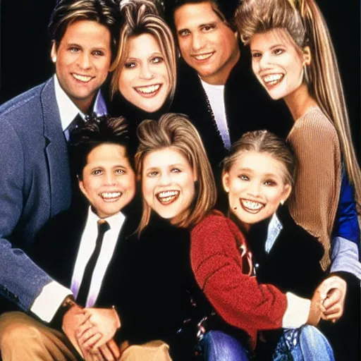 Image similar to the cast of full house 1 9 8 7, publicity photo