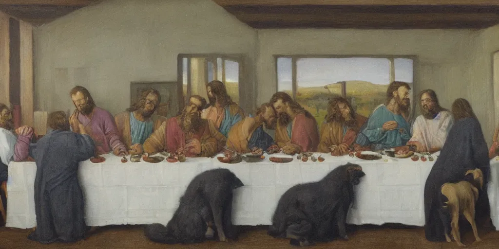 Image similar to the last supper in bishop hill colony farm by olof krans oil on board