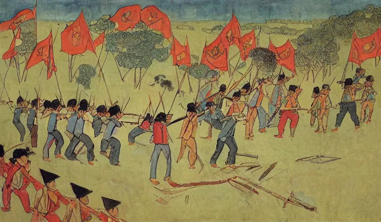 Prompt: the taiping rebellion, by henry darger