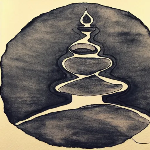 Image similar to zen cairn ink