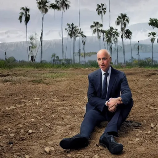 Prompt: photo of jeffrey bezos sitting on a pile of skulls