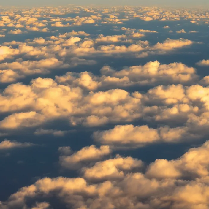 Prompt: Endless clouds towering high, seen from a plane, no ground visible, very detailed, 8k resolution, pale yellow hue with brown shadows