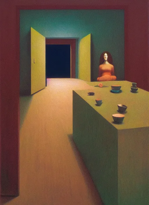 Image similar to optimal sphere packing, Edward Hopper and James Gilleard, Zdzislaw Beksinski, Mark Ryden, Wolfgang Lettl highly detailed, hints of Yayoi Kasuma, Odilon Redon. Drexler