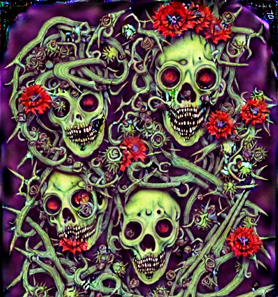 Image similar to zombie, punk, male, fruit and flowers, botanical, crystals, vanitas, sculptural, baroque, rococo, intricate detail, spiral, ornamental, decomposing