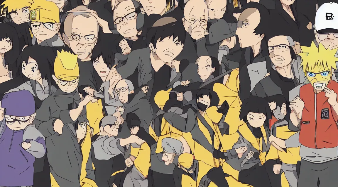 Image similar to Breaking Bad anime in the style of Naruto