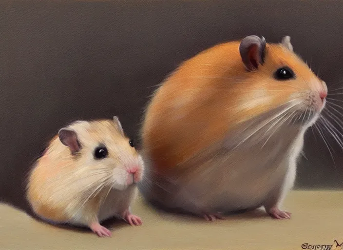 Image similar to a highly detailed beautiful portrait of an communist hamster, by gregory manchess, james gurney, james jean